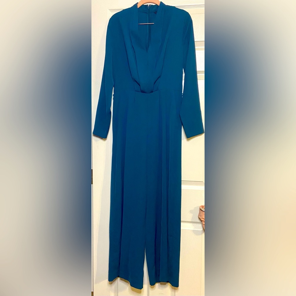 Banana Republic Womens Teal Wide Leg Jumpsuit, NWT, Size S- Missing Belt